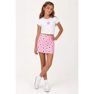 Princess Polly XX Pink Daisy Mini‎ Skirt Girls Tween Size 0 Y2K Floral A-Line